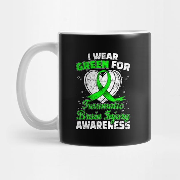 TBI Traumatic Brain Injury Awareness Green Ribbon by stockwell315designs